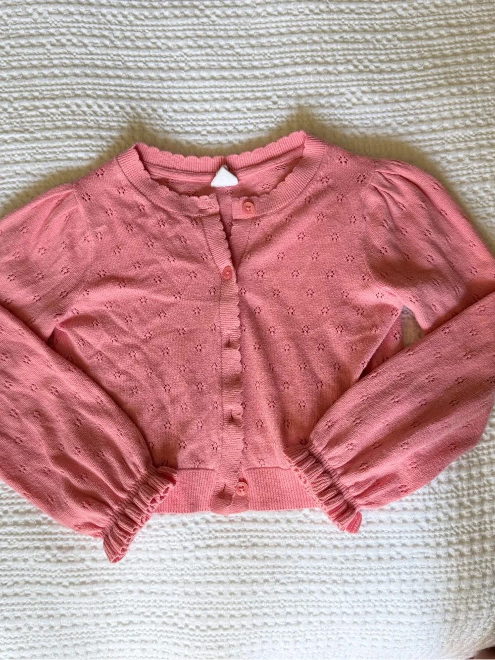 Kids Pink Knit Cardigan - Classic Button Front